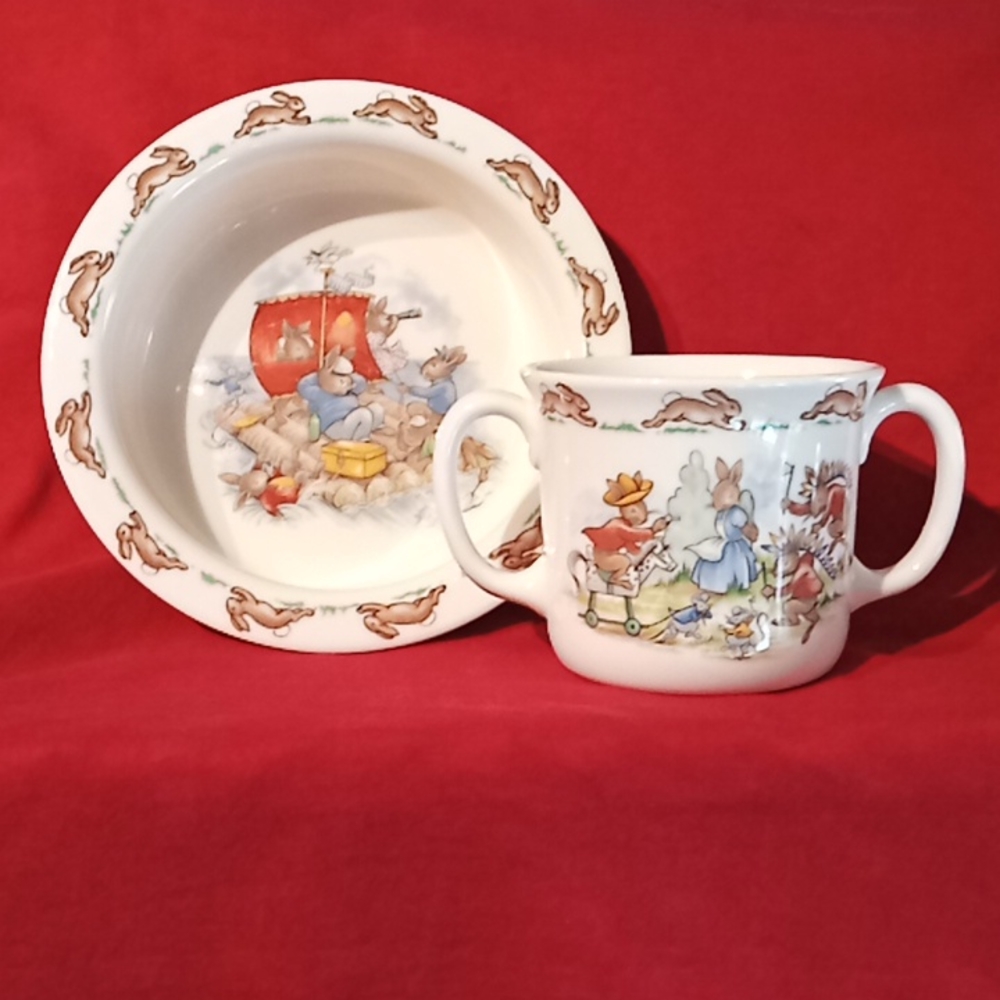 2 Piece Royal Doulton (U.K.) Bowl And Double Handled Mug. Model From 1936.